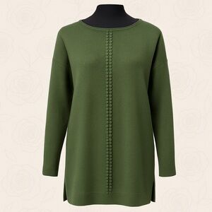 Soft Surroundings Hunter Green Textured Bobble-Knit Sweater Tunic